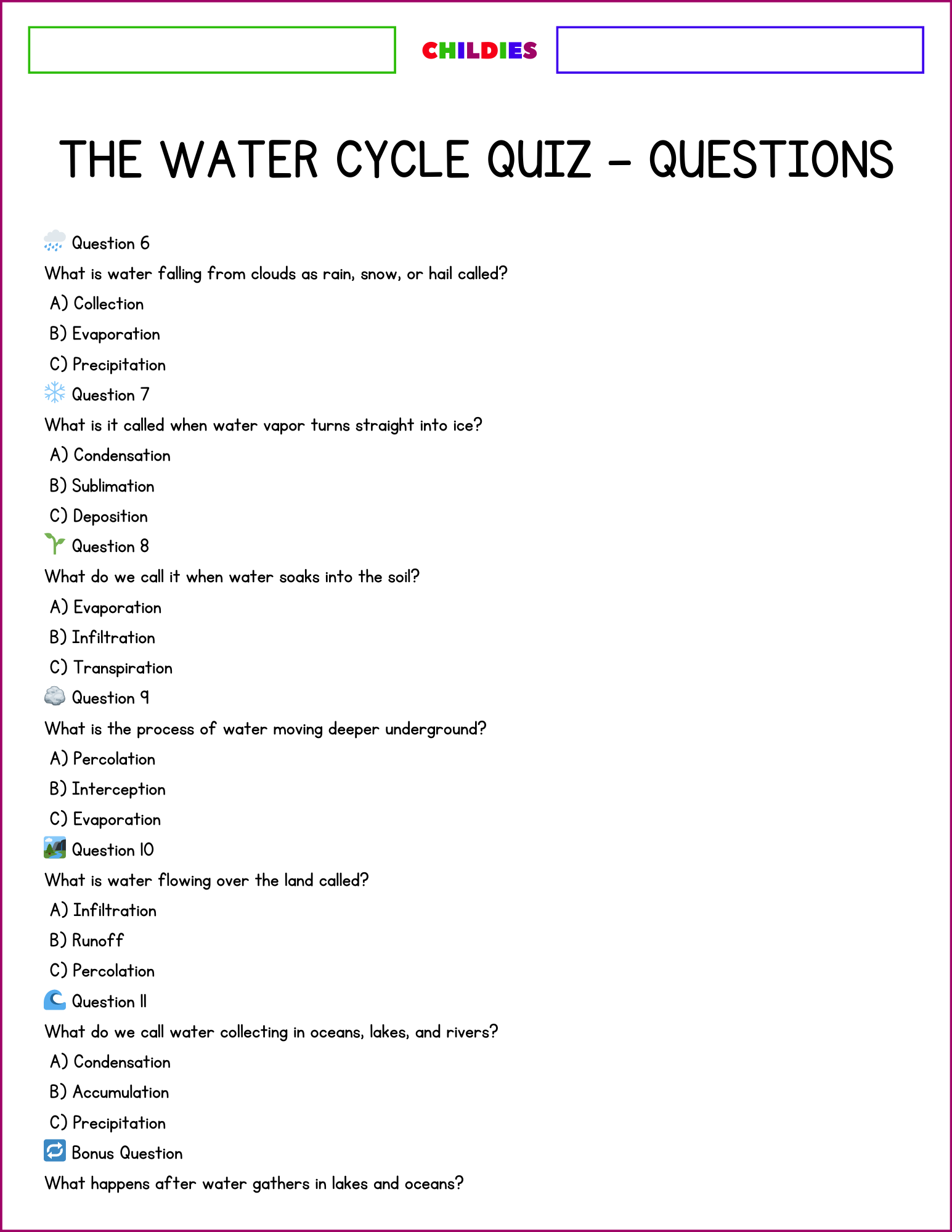The Water Cycle Quiz - Childies Academy - Image 4