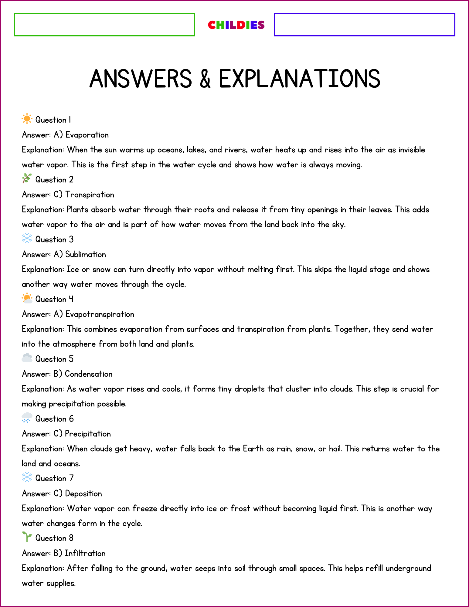 The Water Cycle Quiz - Childies Academy - Image 3