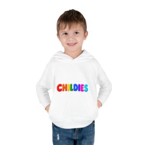 Toddler Hoodie — "CHILDIES" Rainbow Plush Letter Pullover