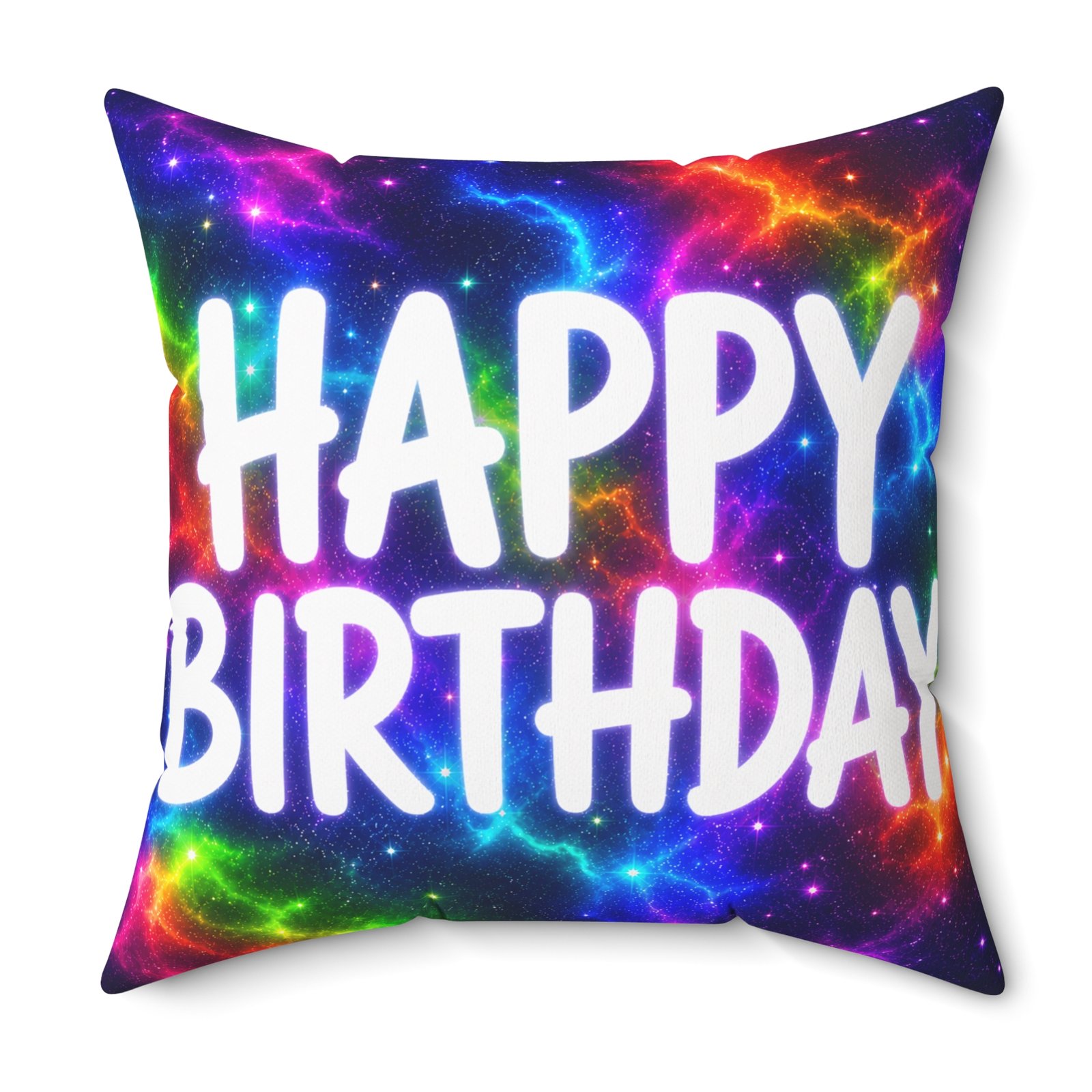 Happy Birthday Galaxy Throw Pillow — Colorful Cosmic Birthday Cushion Hello Childies - Image 20