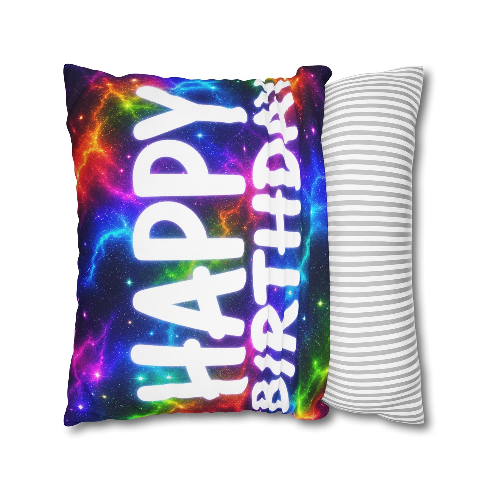 Happy Birthday Colorburst Pillowcase — Square Decorative Throw Pillow Cover Hello Childies - Image 19