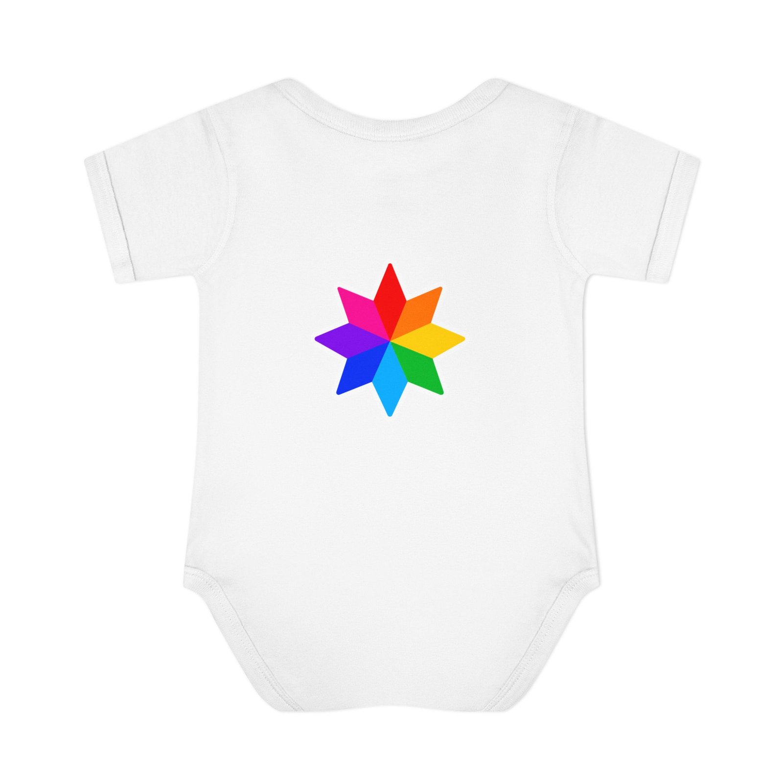 Infant Bodysuit with Rainbow Starburst — Colorful Baby Onesie Hello Childies - Image 2