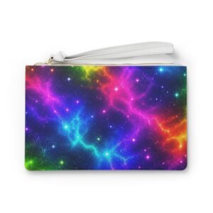 Galaxy Nebula Clutch Bag — Rainbow Space Print Wristlet Hello Childies