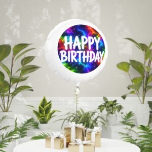Happy Birthday Mylar Balloon — Colorful Galaxy Foil Helium Balloon Hello Childies