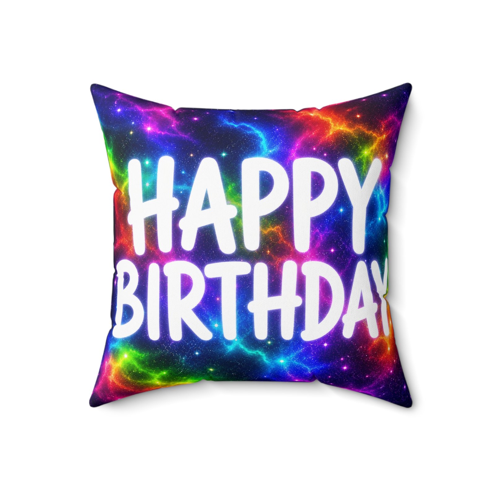 Happy Birthday Galaxy Throw Pillow — Colorful Cosmic Birthday Cushion Hello Childies - Image 7