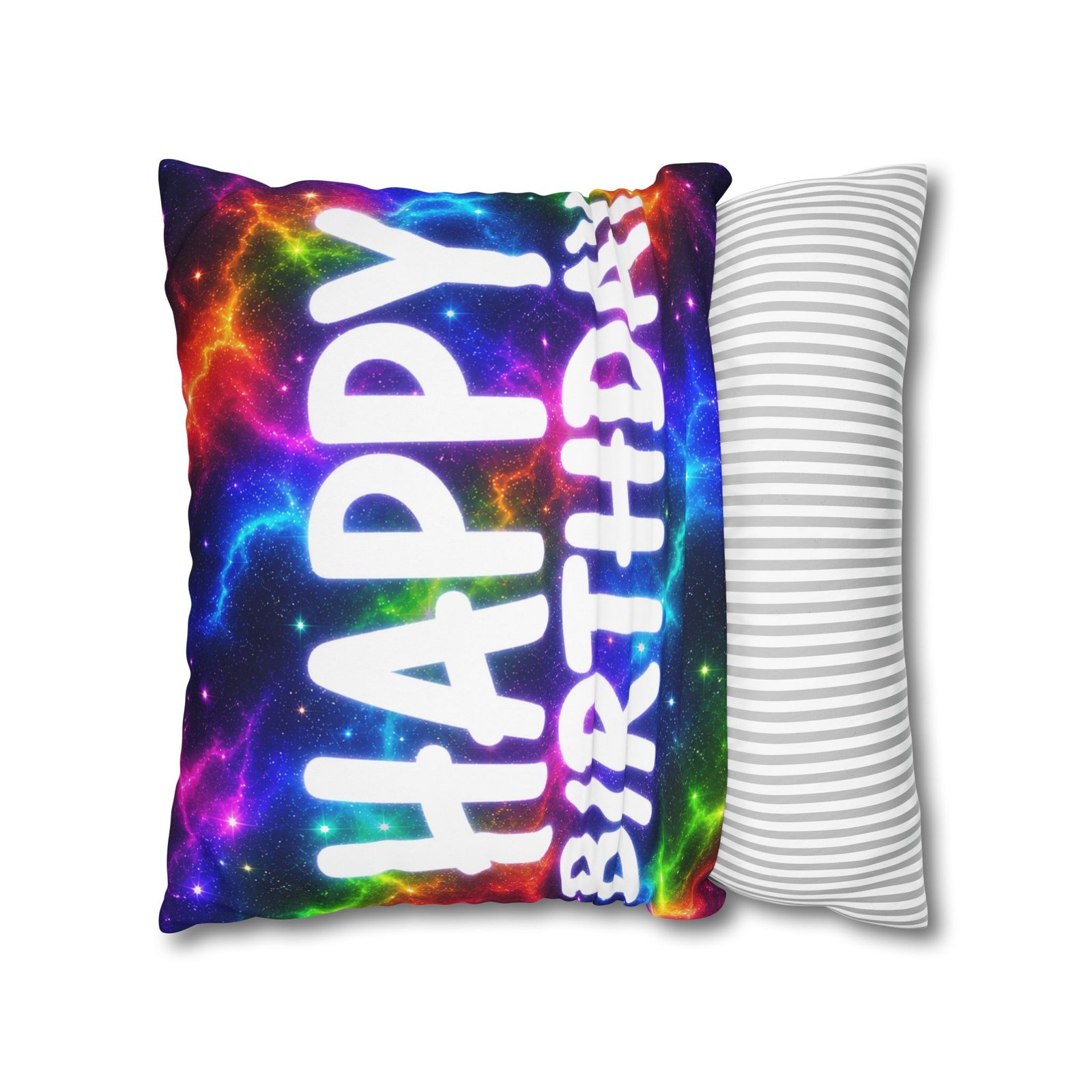 Happy Birthday Colorburst Pillowcase — Square Decorative Throw Pillow Cover Hello Childies - Image 14