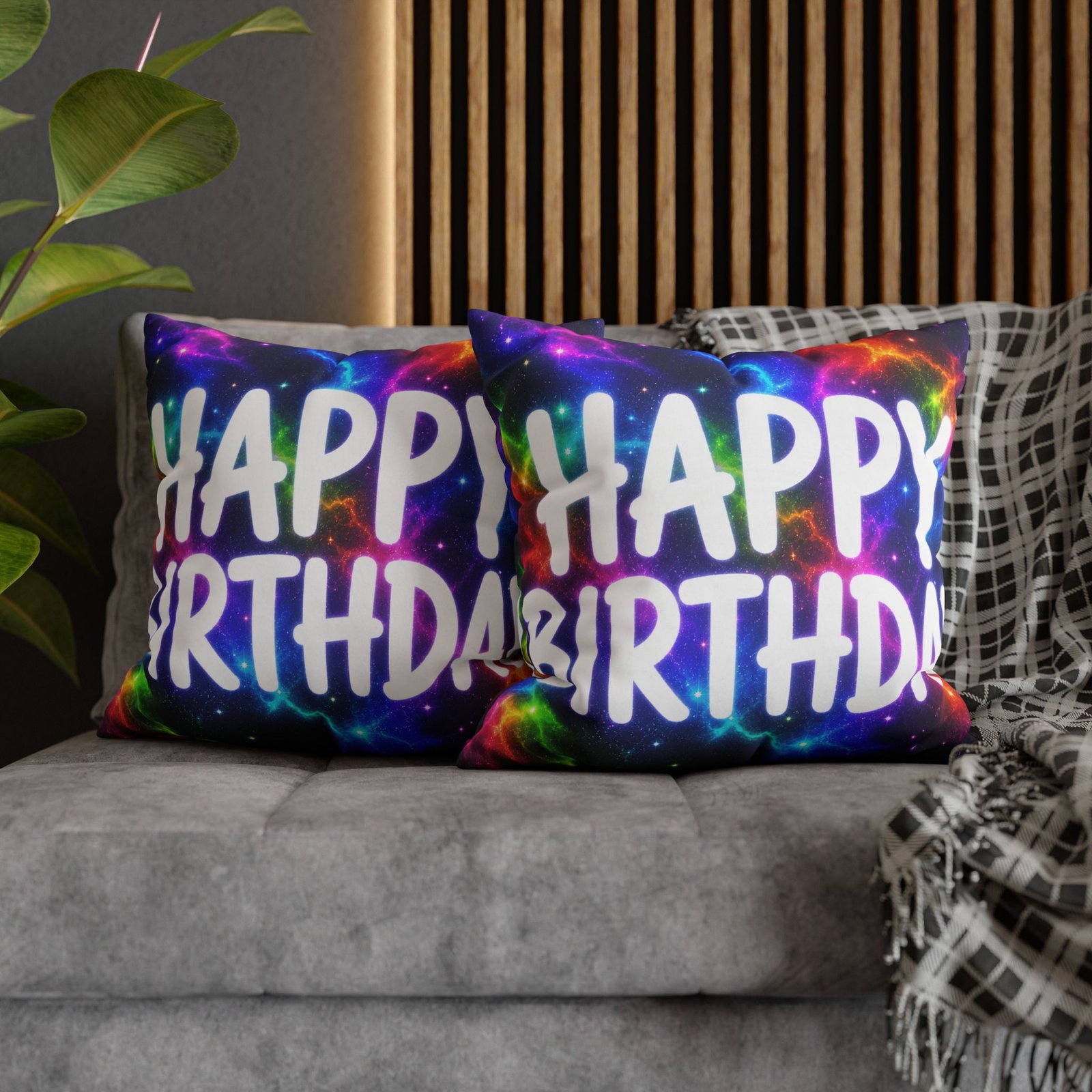 Happy Birthday Colorburst Pillowcase — Square Decorative Throw Pillow Cover Hello Childies - Image 15