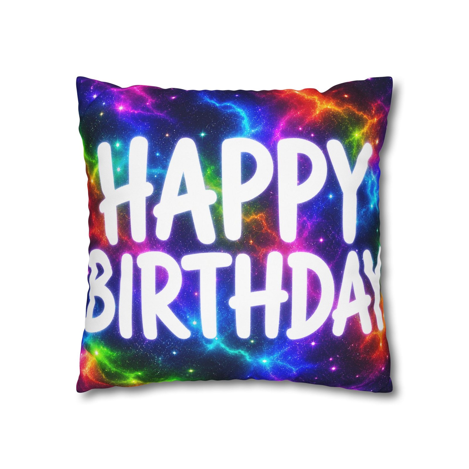 Happy Birthday Colorburst Pillowcase — Square Decorative Throw Pillow Cover Hello Childies - Image 8