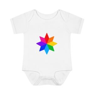 Infant Bodysuit with Rainbow Starburst — Colorful Baby Onesie Hello Childies