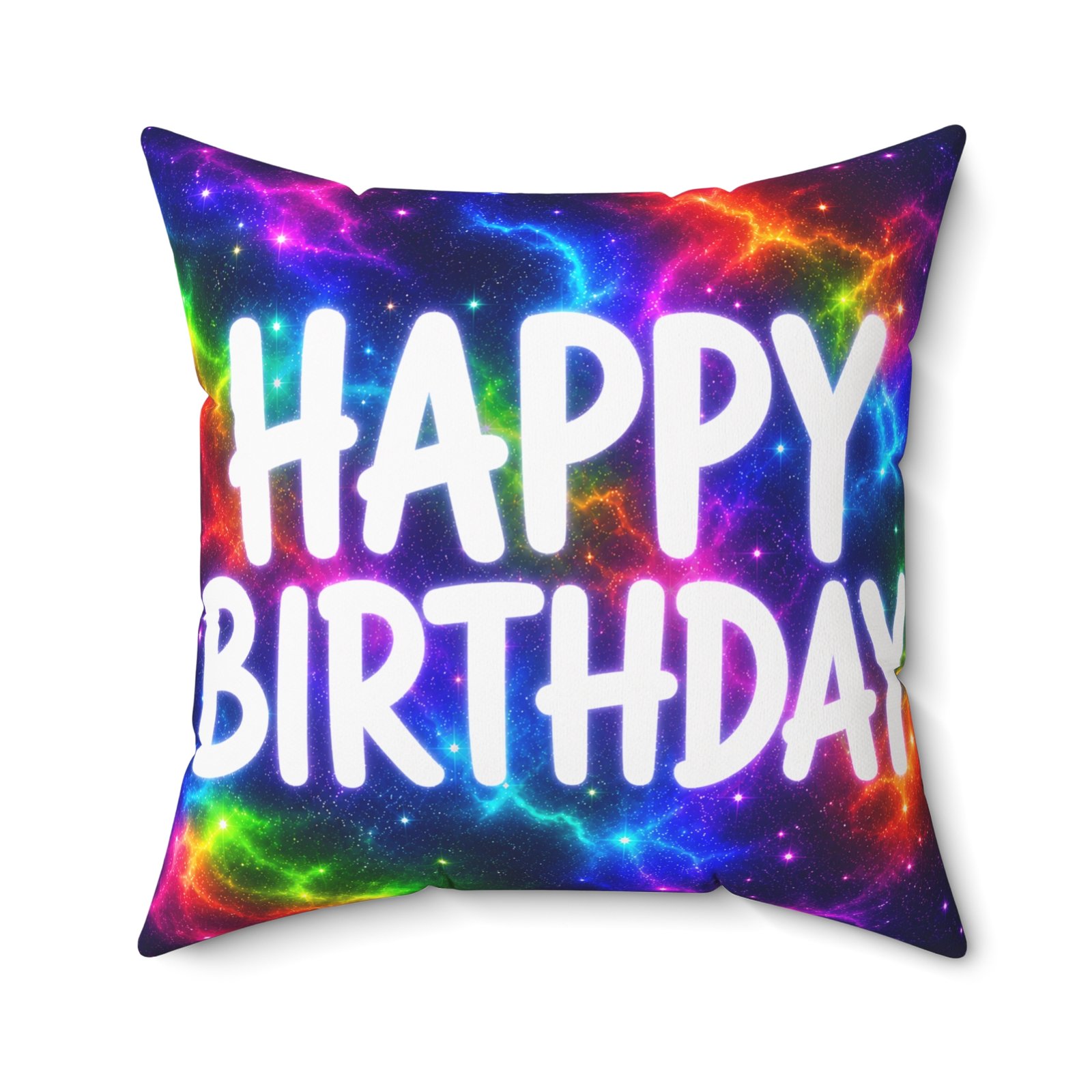 Happy Birthday Galaxy Throw Pillow — Colorful Cosmic Birthday Cushion Hello Childies - Image 17