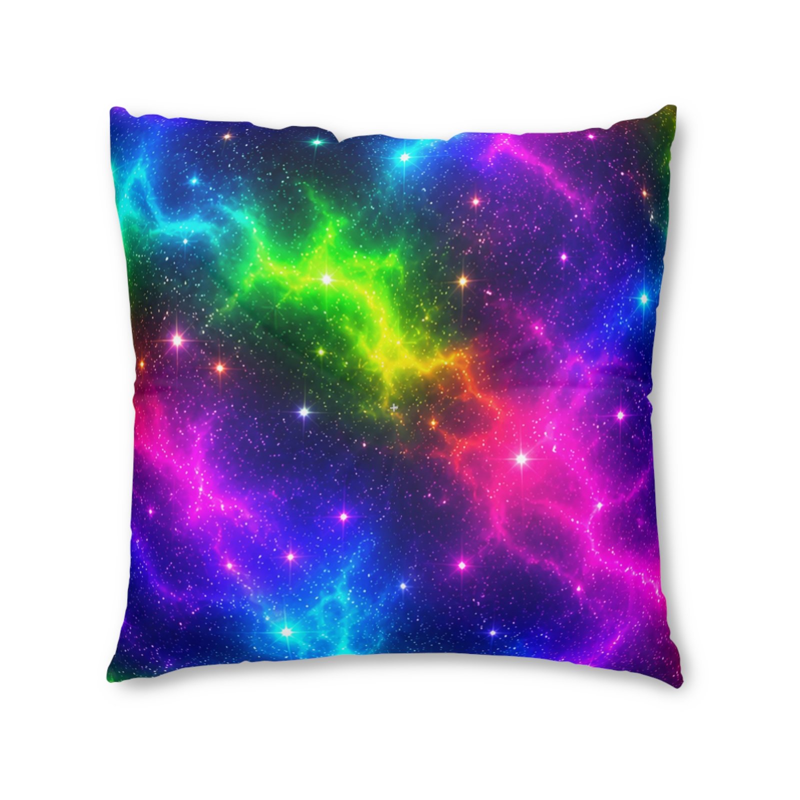 Galaxy Rainbow Tufted Floor Pillow — Colorful Nebula Square Cushion Hello Childies - Image 5