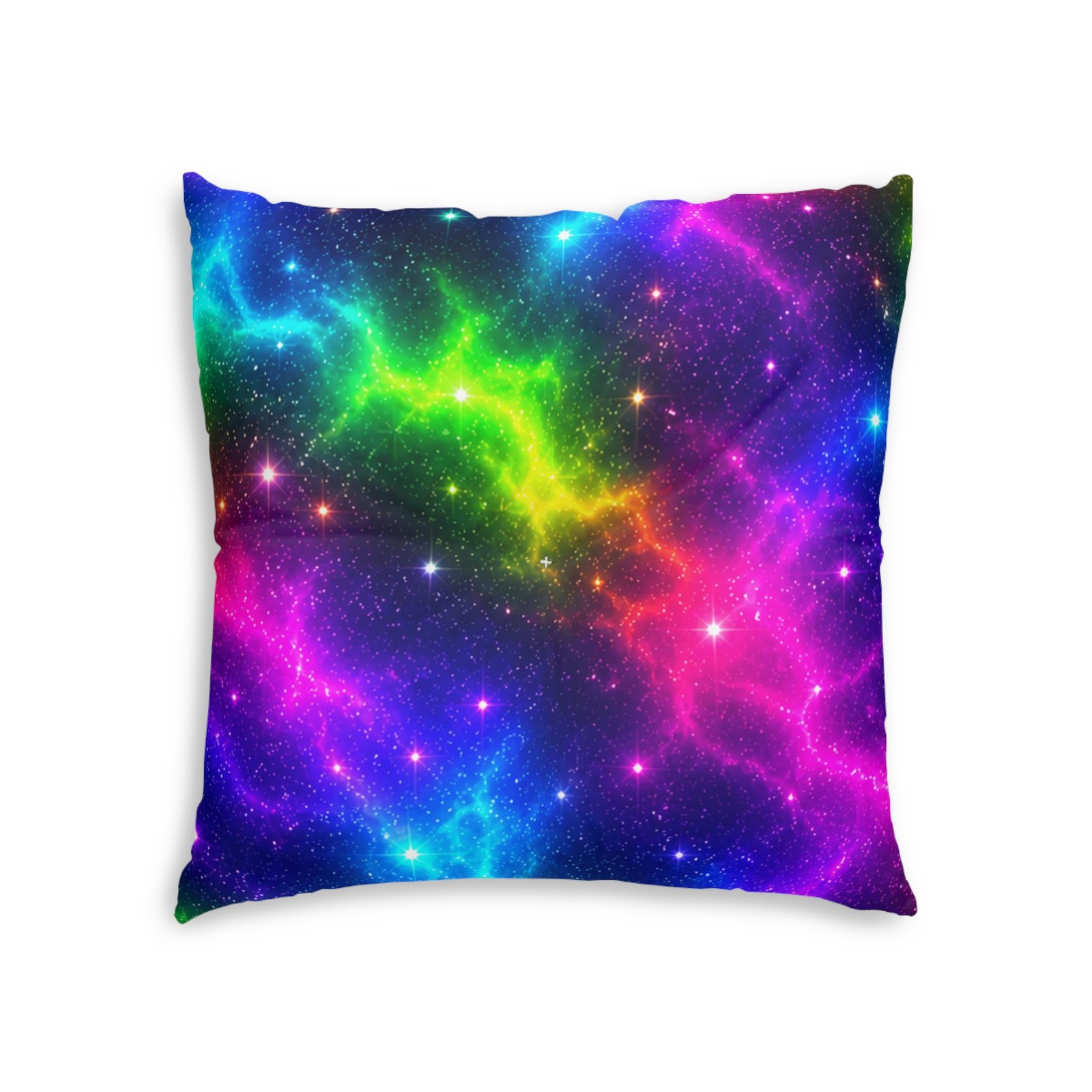 Galaxy Rainbow Tufted Floor Pillow — Colorful Nebula Square Cushion Hello Childies - Image 2