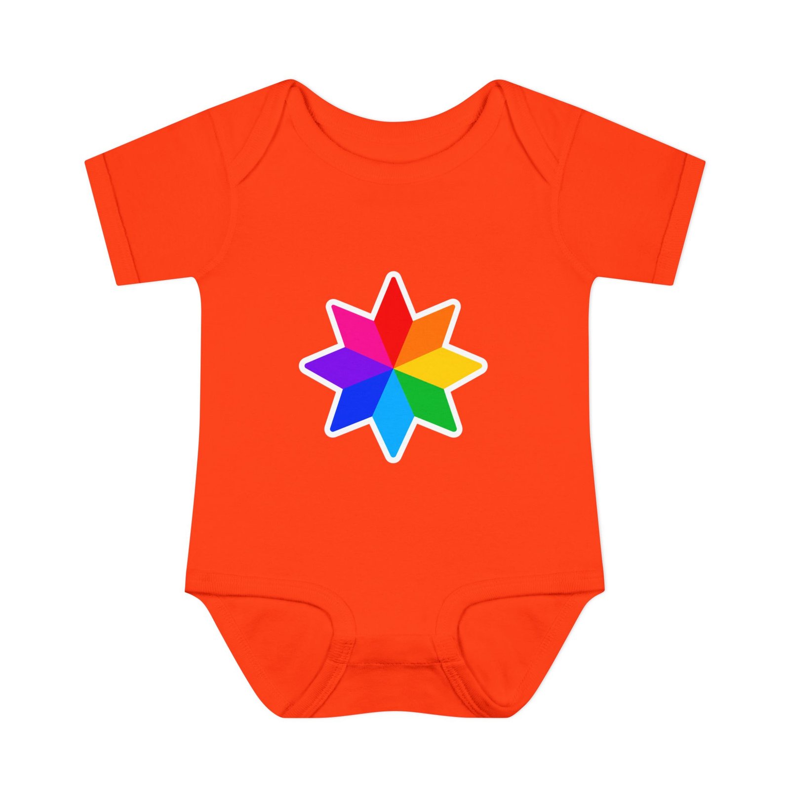 Infant Bodysuit with Rainbow Starburst — Colorful Baby Onesie Hello Childies - Image 3