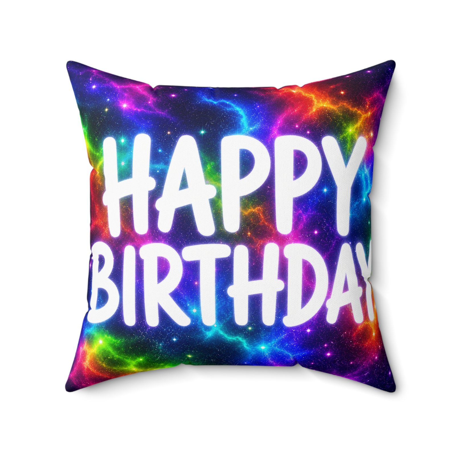 Happy Birthday Galaxy Throw Pillow — Colorful Cosmic Birthday Cushion Hello Childies - Image 10