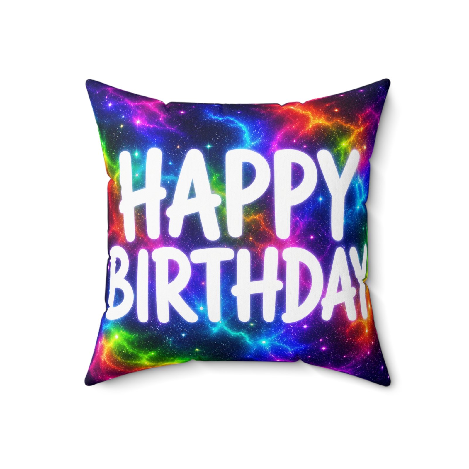 Happy Birthday Galaxy Throw Pillow — Colorful Cosmic Birthday Cushion Hello Childies - Image 8