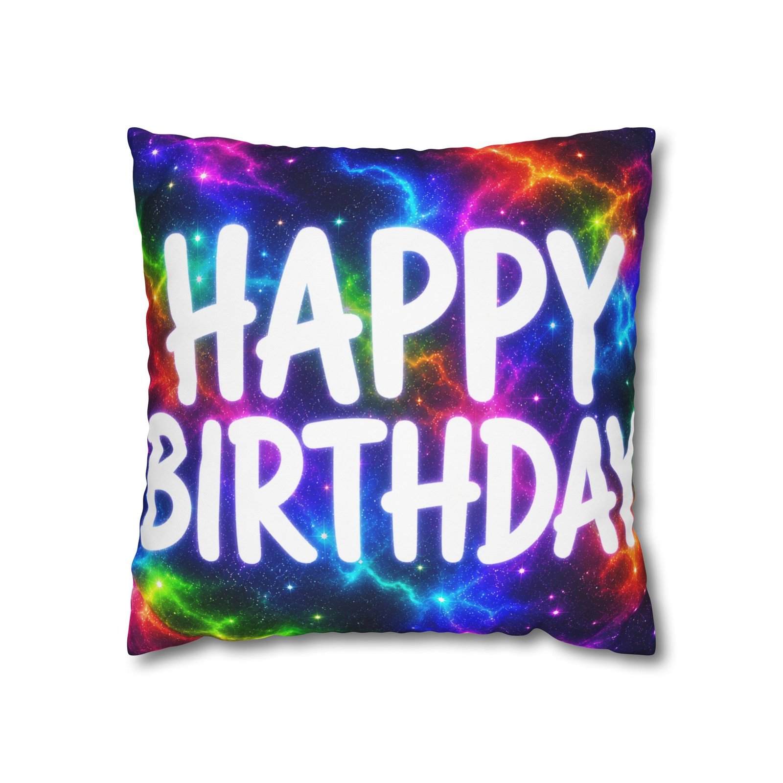 Happy Birthday Colorburst Pillowcase — Square Decorative Throw Pillow Cover Hello Childies - Image 6