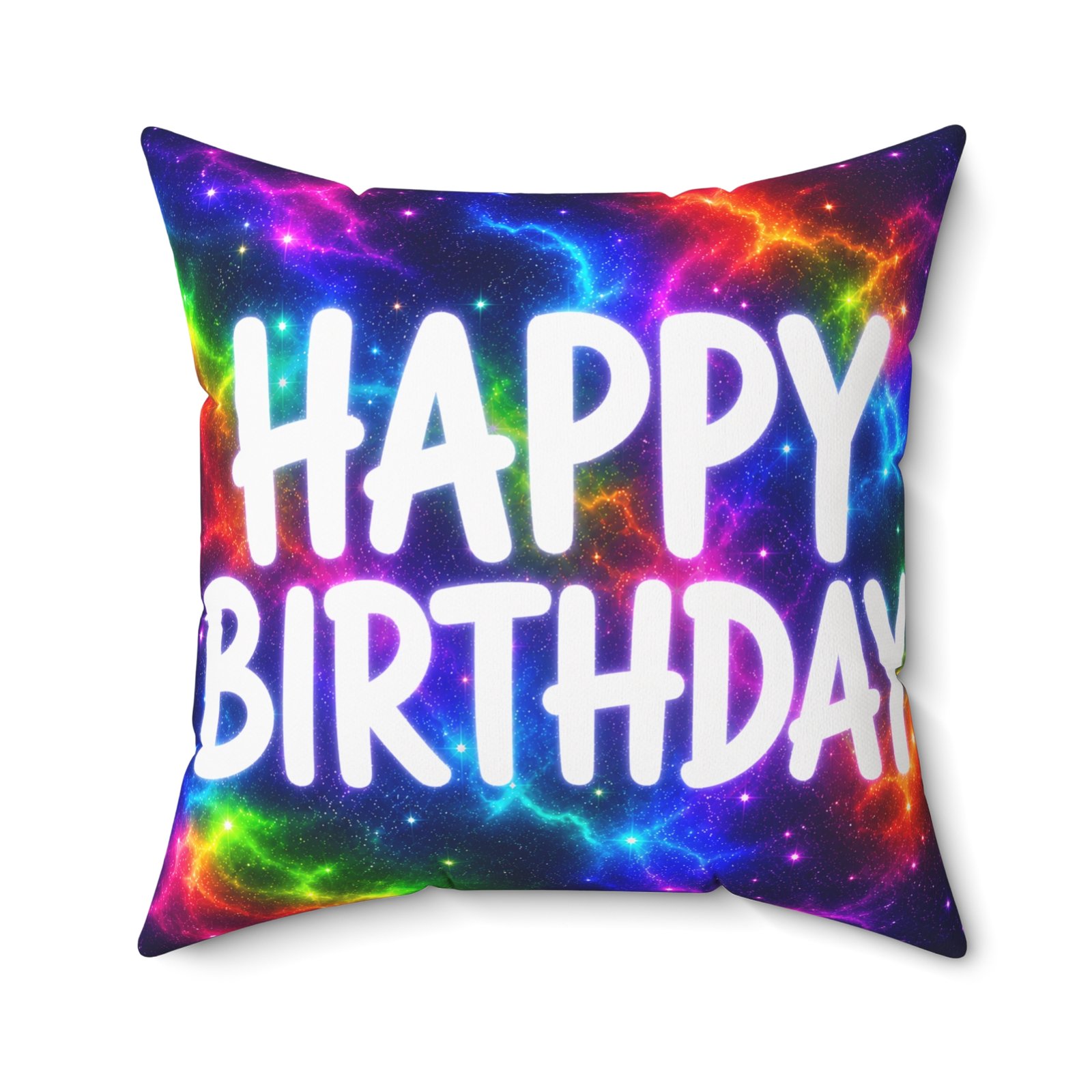 Happy Birthday Galaxy Throw Pillow — Colorful Cosmic Birthday Cushion Hello Childies - Image 16