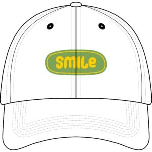 Youth Embroidered Smile/Calm Baseball Cap - Kids Adjustable Cotton Hat