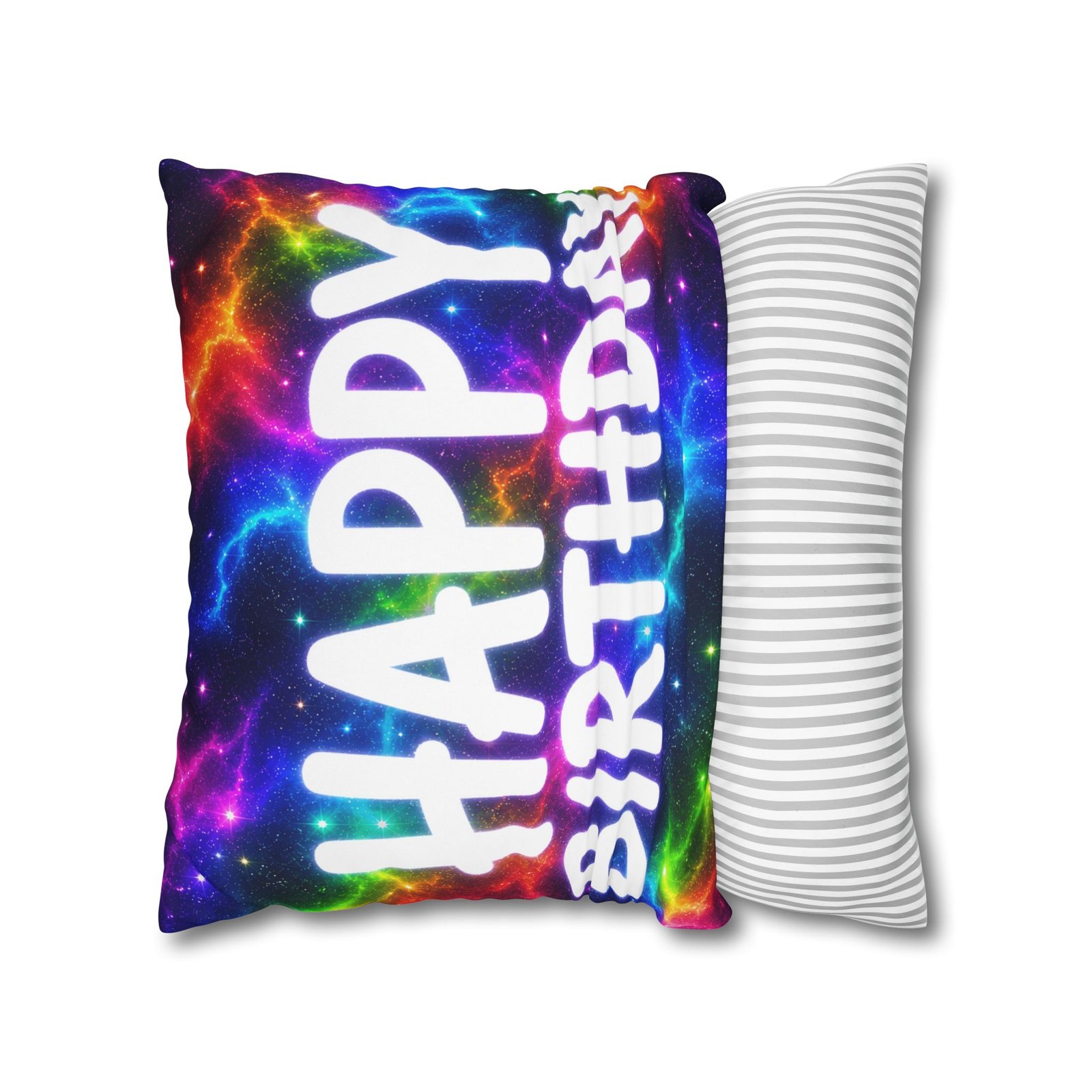 Happy Birthday Colorburst Pillowcase — Square Decorative Throw Pillow Cover Hello Childies - Image 12