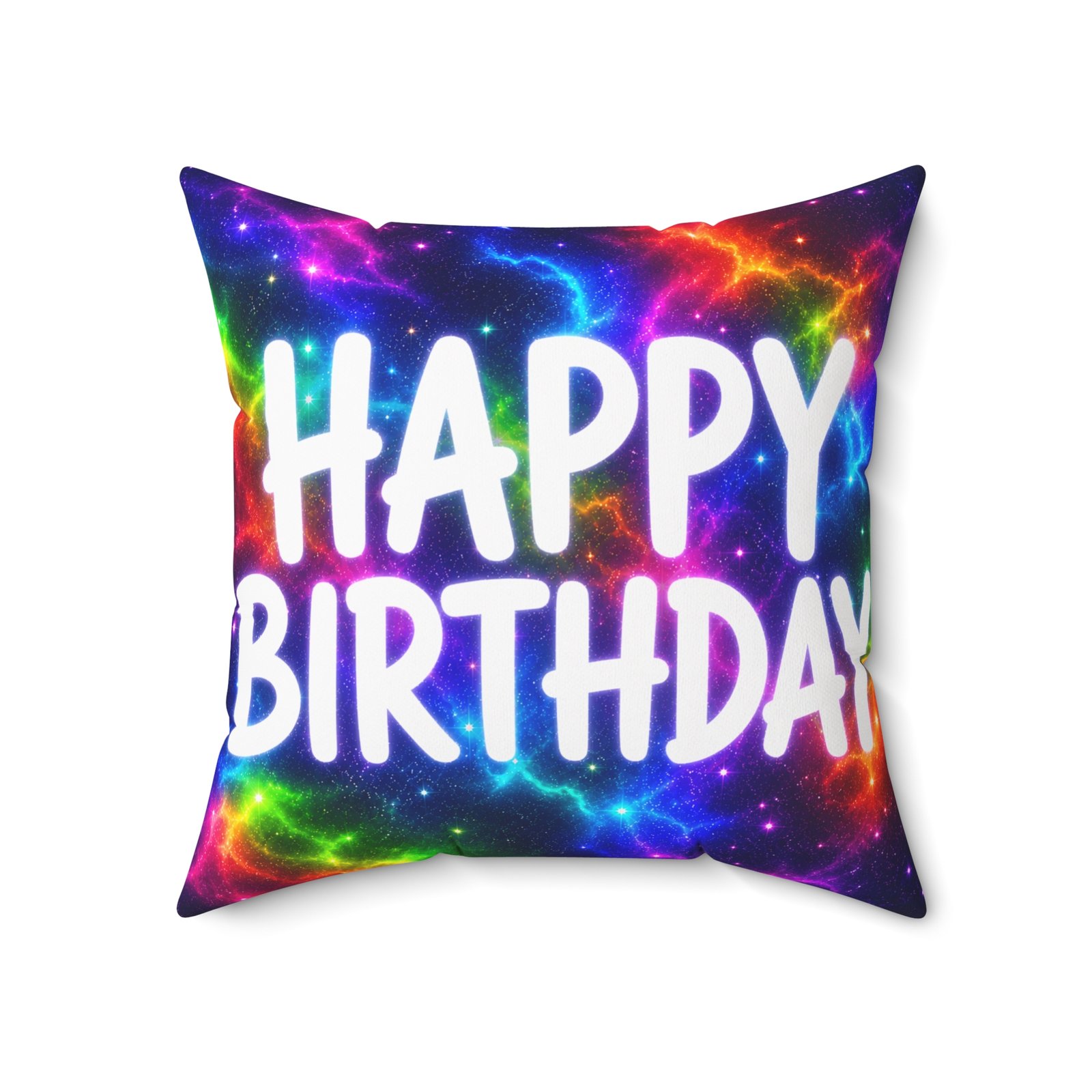 Happy Birthday Galaxy Throw Pillow — Colorful Cosmic Birthday Cushion Hello Childies - Image 13