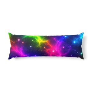 Galaxy Rainbow Body Pillow — Colorful Nebula Space Decor for Teens & Sleepers Hello Childies