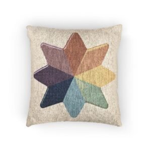 Woven Starburst Pillow — Multicolor Geometric Throw Cushion Hello Childies