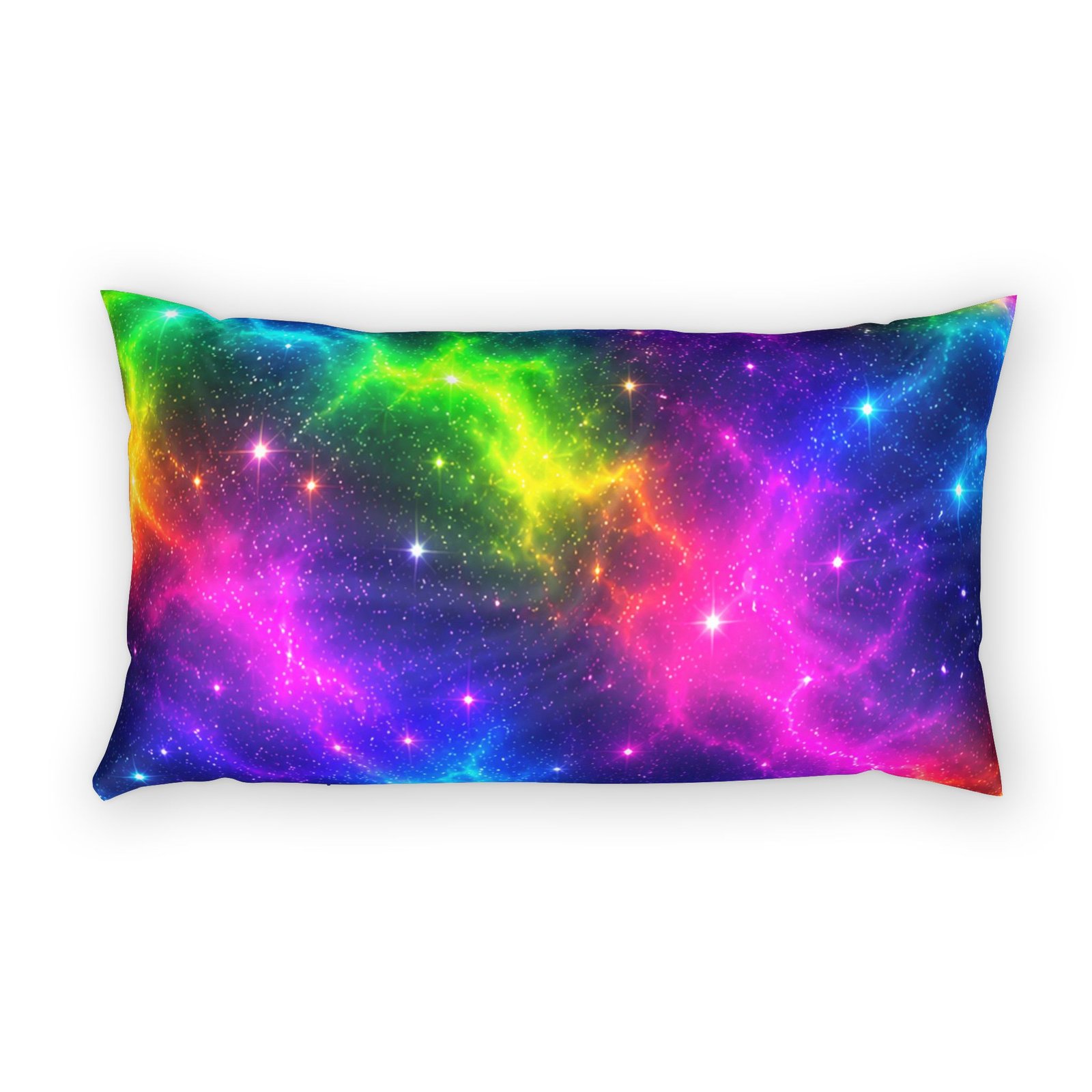 Galaxy Rainbow Pillow Sham — Vibrant Neon Space Decorative Pillowcase Hello Childies - Image 4