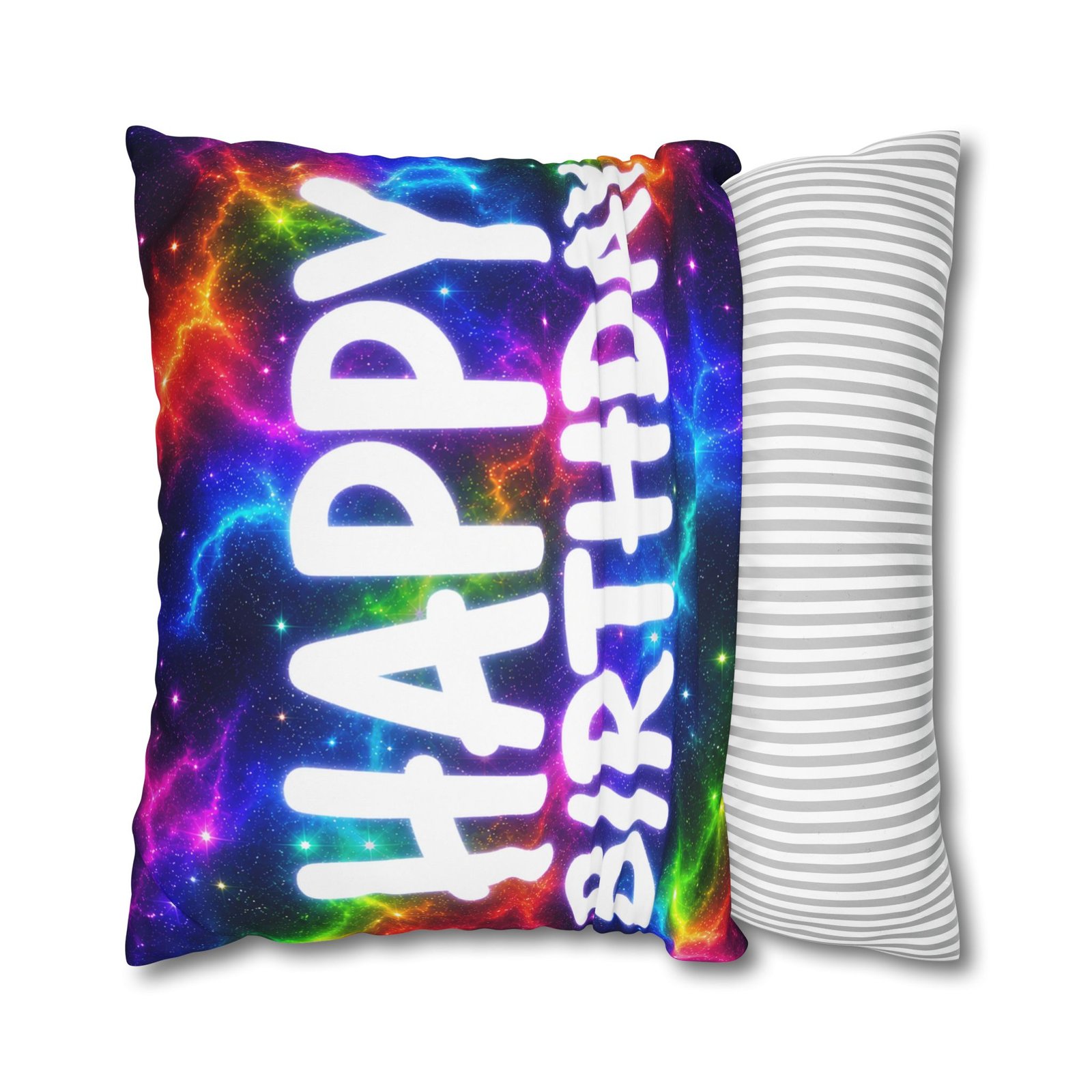 Happy Birthday Colorburst Pillowcase — Square Decorative Throw Pillow Cover Hello Childies - Image 21