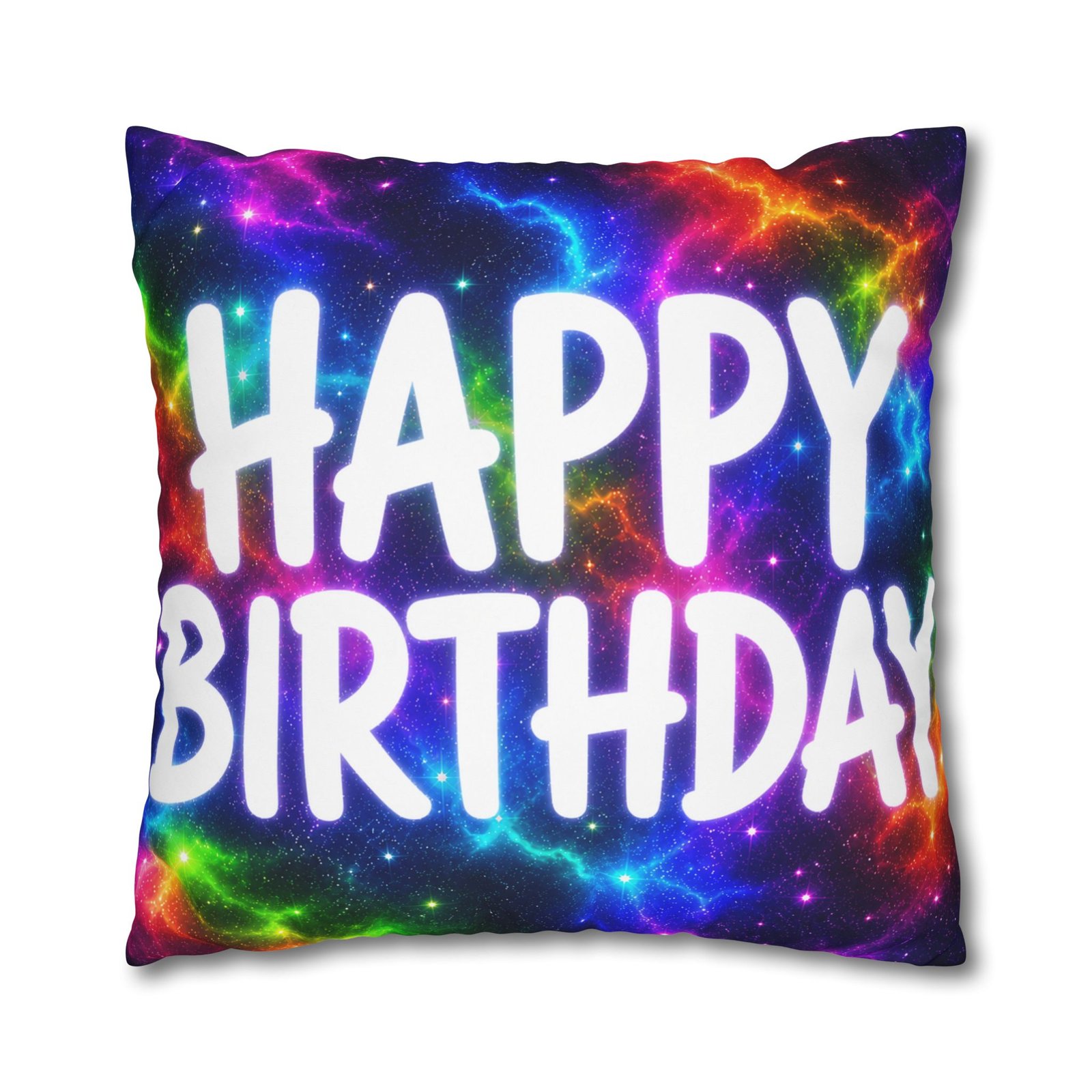 Happy Birthday Colorburst Pillowcase — Square Decorative Throw Pillow Cover Hello Childies - Image 22