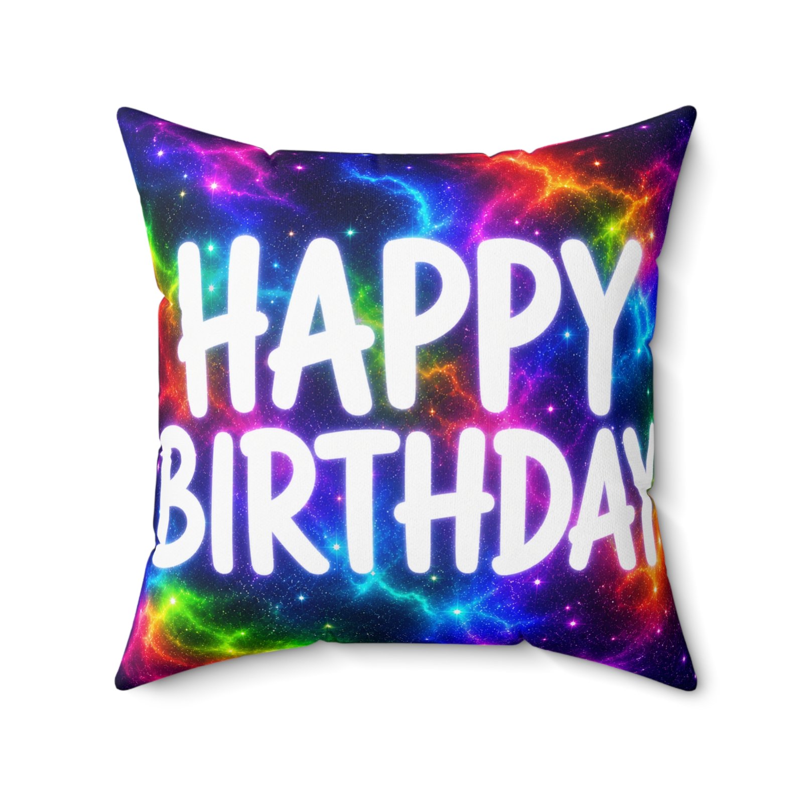 Happy Birthday Galaxy Throw Pillow — Colorful Cosmic Birthday Cushion Hello Childies - Image 11