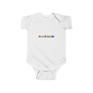 Infant Bodysuit — Rainbow Star Baby Onesie with "Hello, Cruel World" Text Hello Childies
