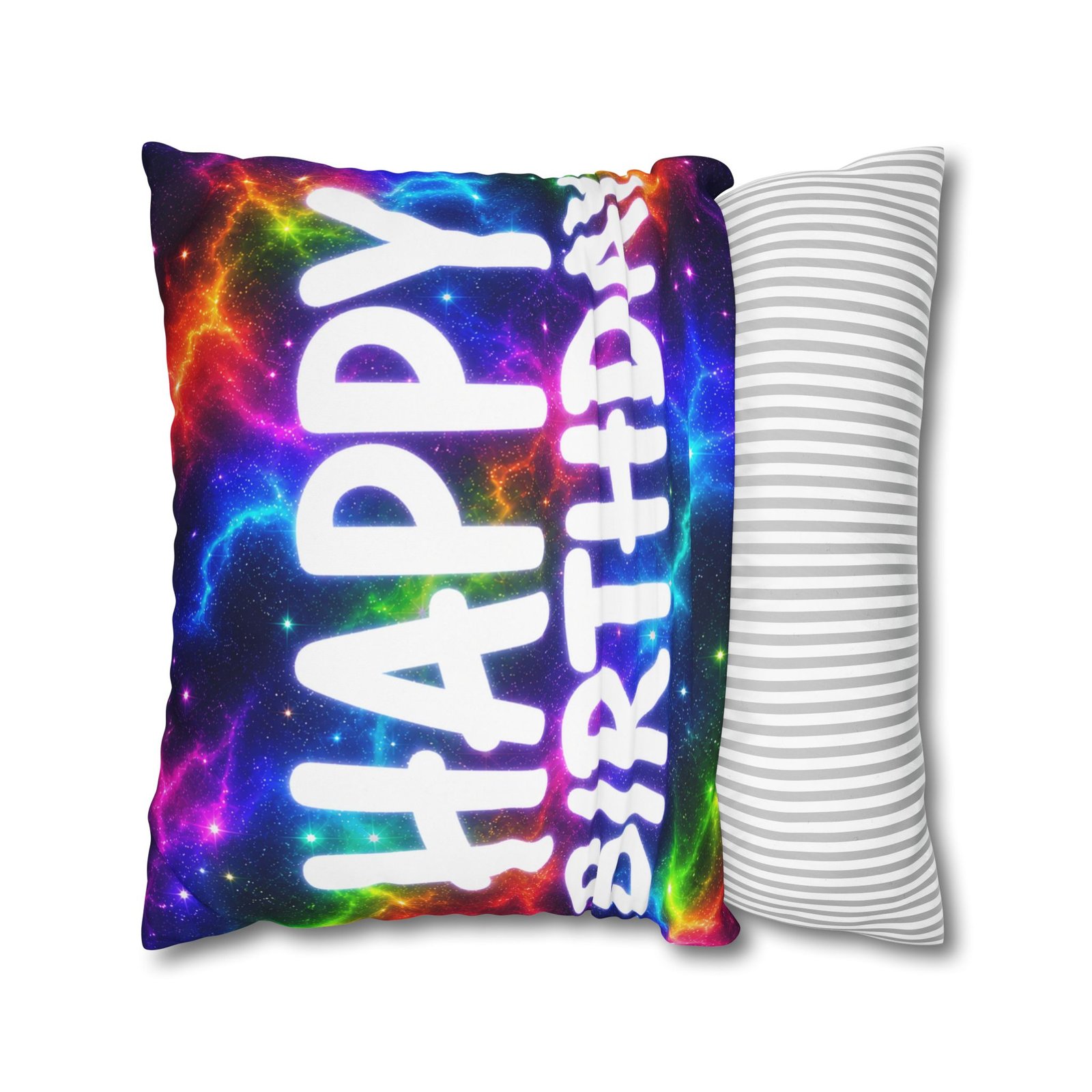 Happy Birthday Colorburst Pillowcase — Square Decorative Throw Pillow Cover Hello Childies - Image 17
