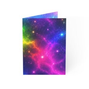 Galaxy Rainbow Greeting Cards — Blank Note Cards (Single or Bulk 1/10/30/50) -