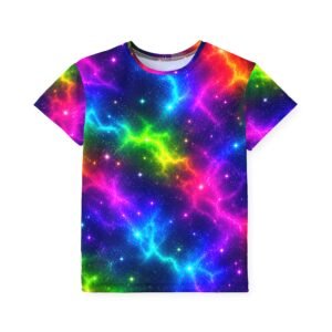 Kids Jersey — Neon Galaxy All-Over Print Sports Tee