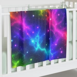 Nebula Rainbow Baby Swaddle Blanket – Bright Galaxy Print Newborn Wrap
