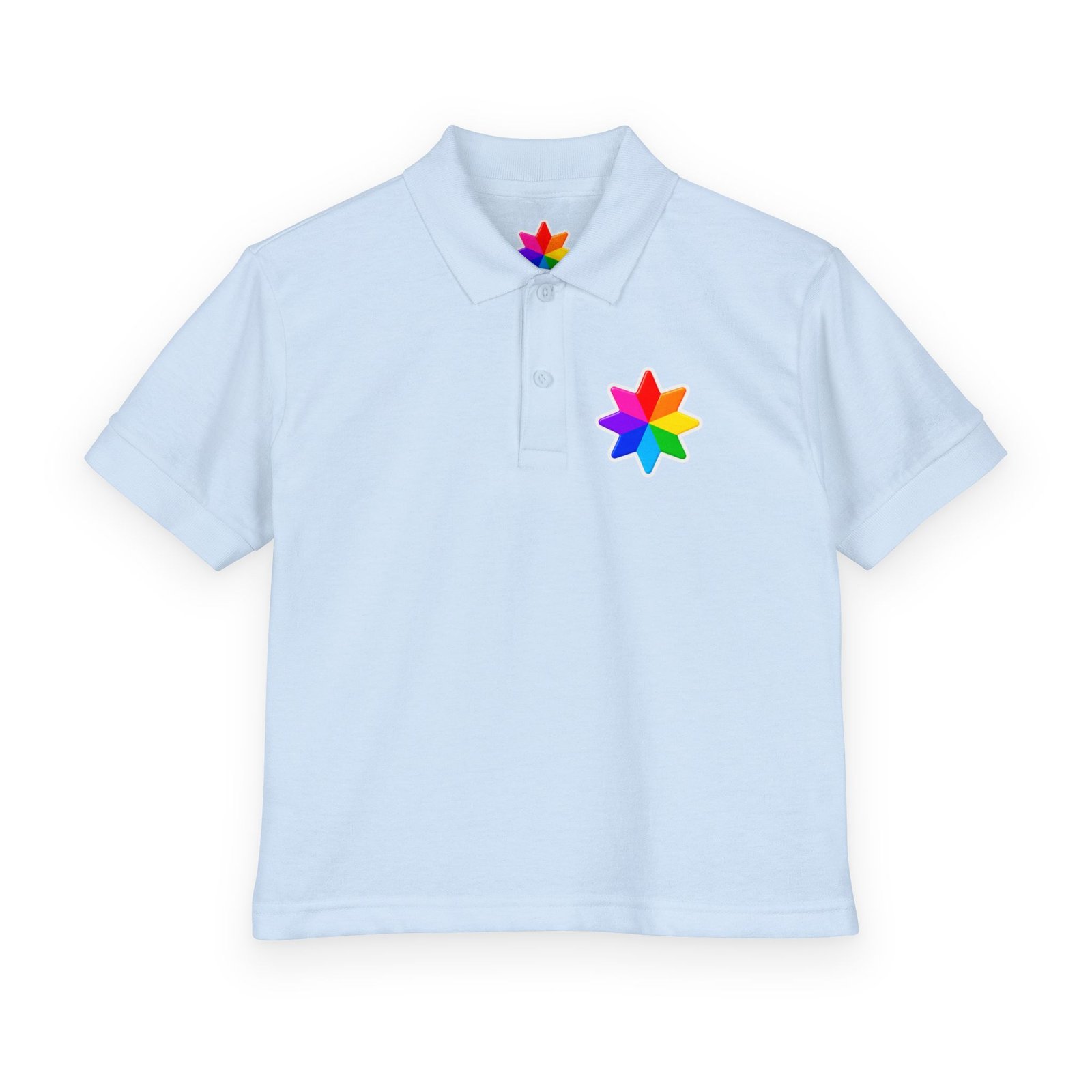 Kids Polo Shirt with Rainbow Star Emblem — Colorful Youth School Uniform Polo - Image 25