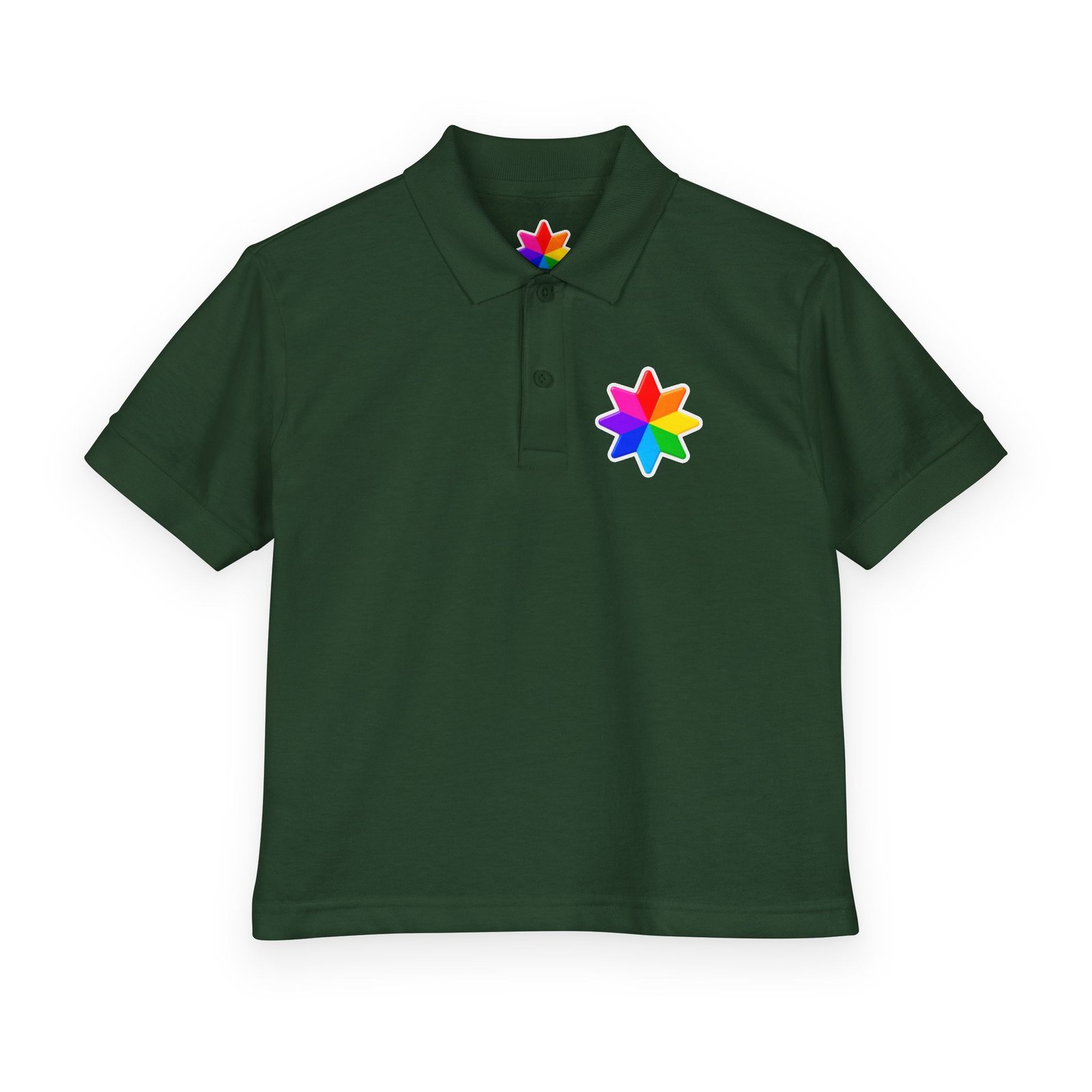 Kids Polo Shirt with Rainbow Star Emblem — Colorful Youth School Uniform Polo - Image 21