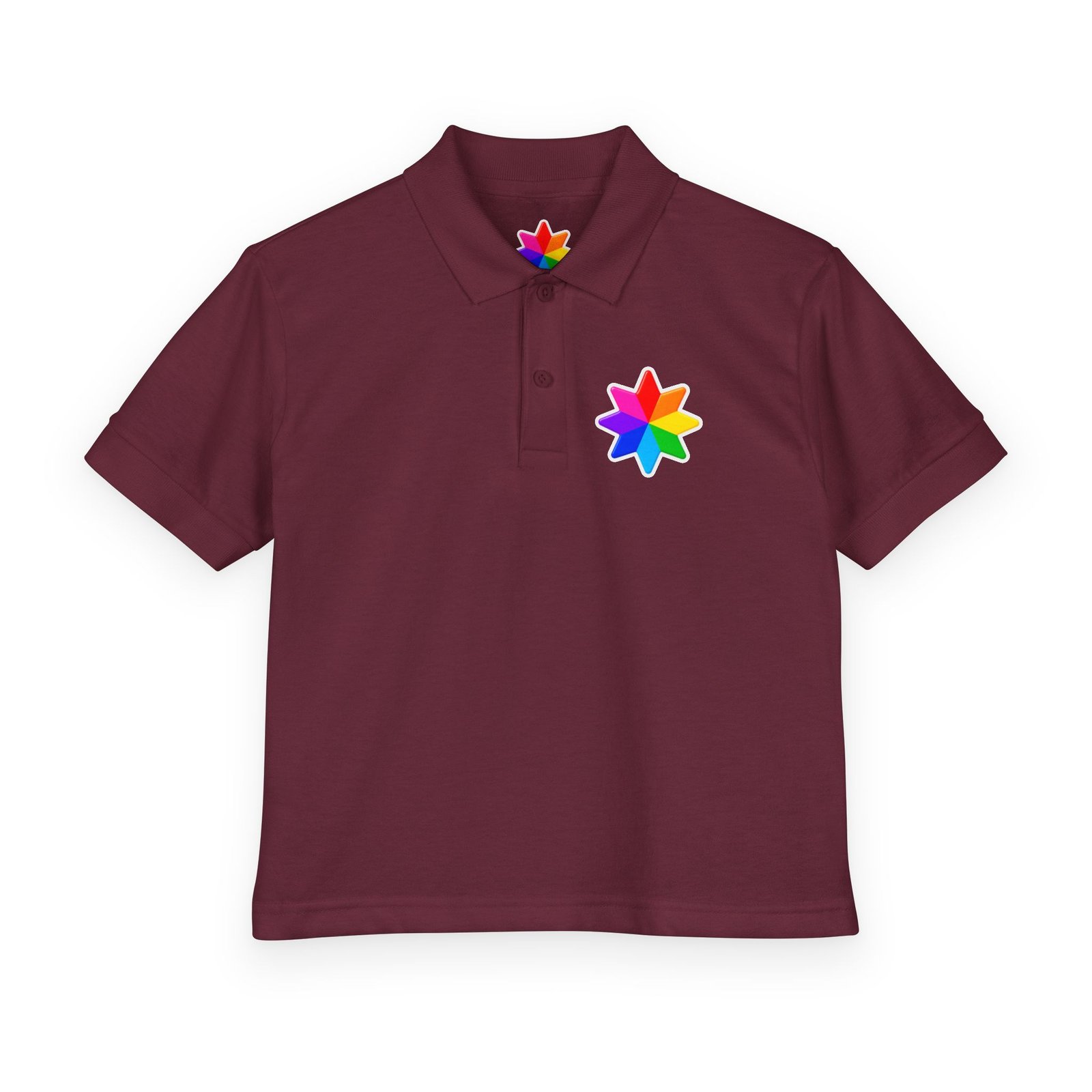 Kids Polo Shirt with Rainbow Star Emblem — Colorful Youth School Uniform Polo - Image 17