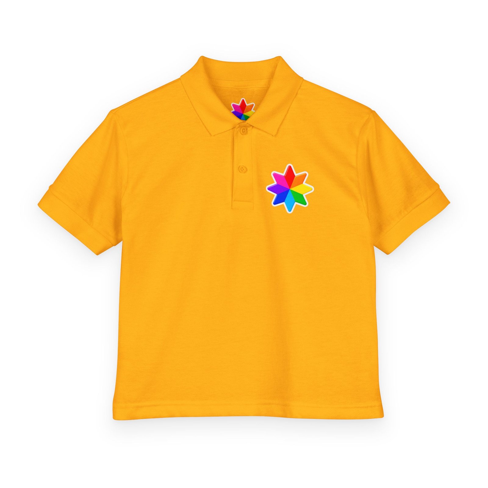 Kids Polo Shirt with Rainbow Star Emblem — Colorful Youth School Uniform Polo - Image 13