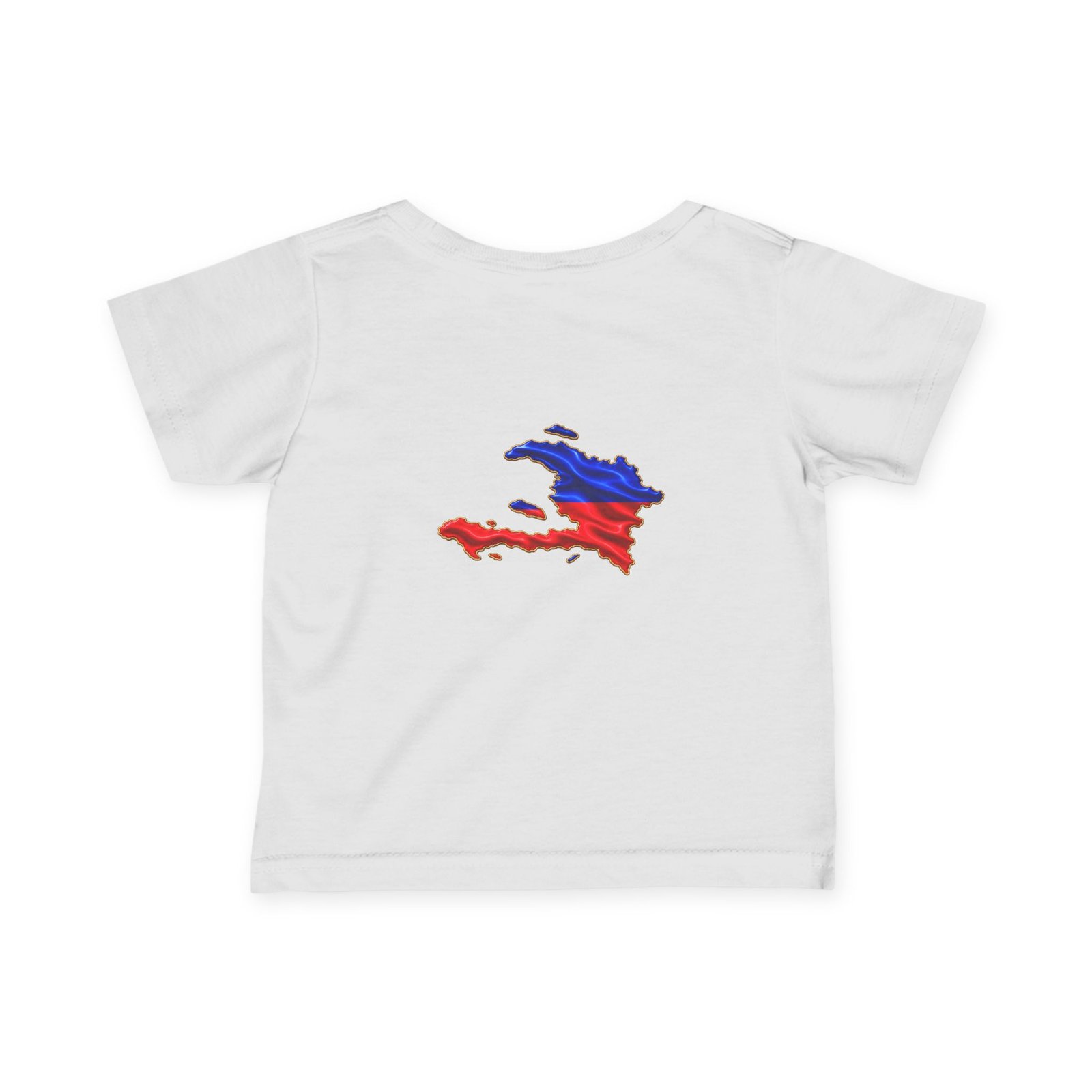 Haiti Flag Map Infant Tee — Baby Jersey T‑Shirt with Red & Blue Haiti Map Design CHILDIES - HELLO CHILDIES - Image 2