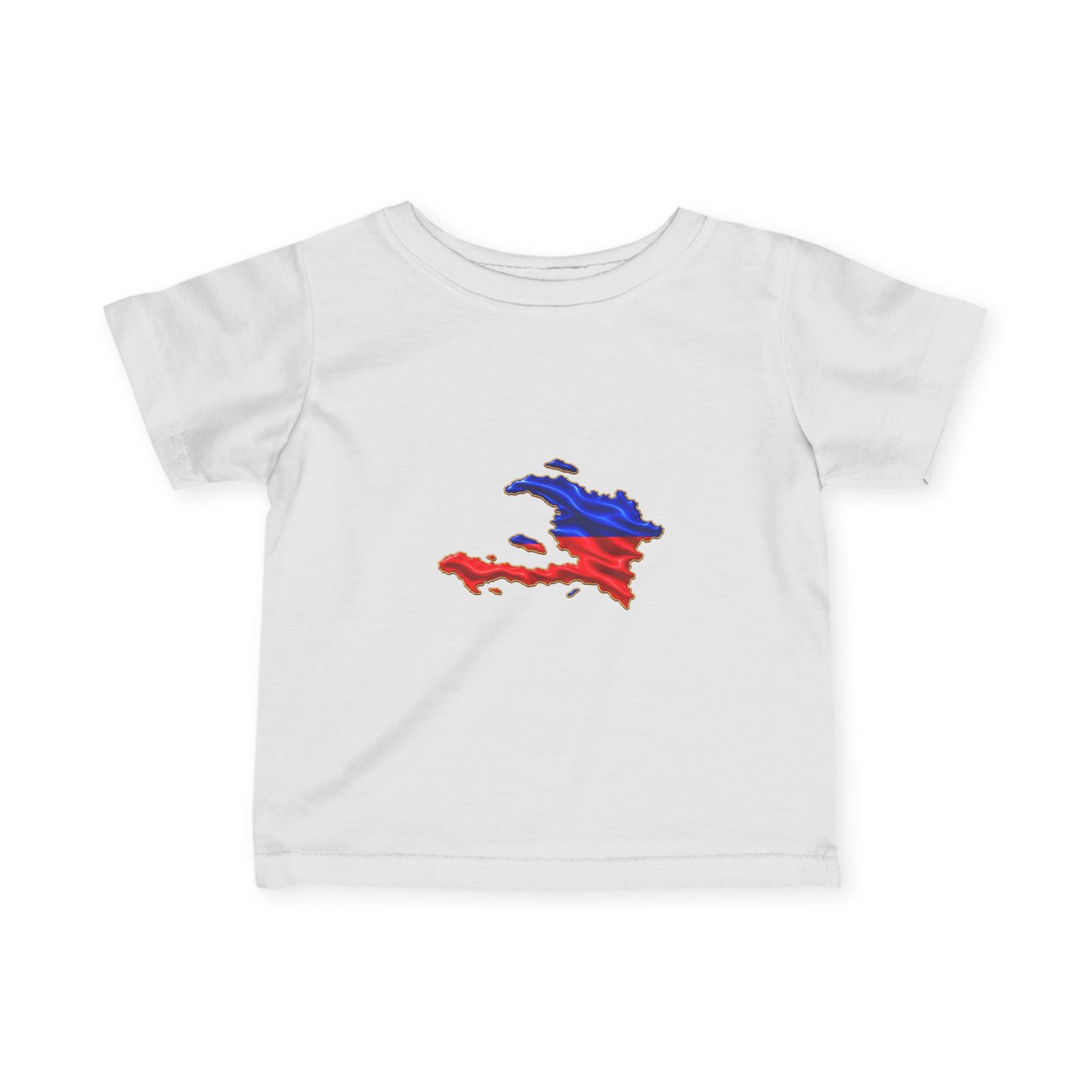 Haiti Flag Map Infant Tee — Baby Jersey T‑Shirt with Red & Blue Haiti Map Design CHILDIES - HELLO CHILDIES