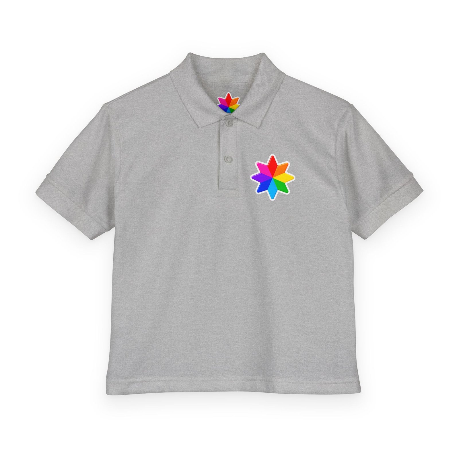 Kids Polo Shirt with Rainbow Star Emblem — Colorful Youth School Uniform Polo - Image 9