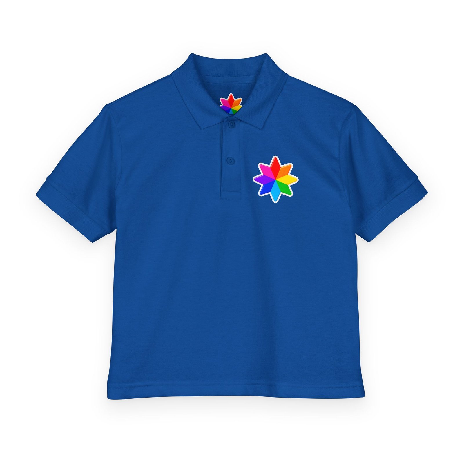 Kids Polo Shirt with Rainbow Star Emblem — Colorful Youth School Uniform Polo - Image 29